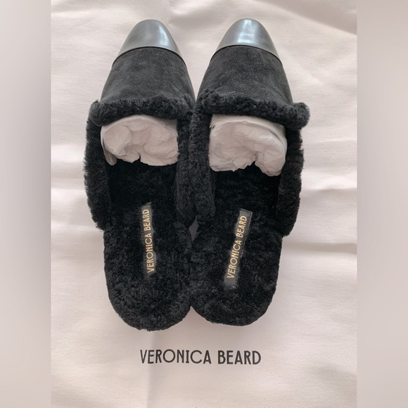 Veronica Beard Cecile Shearling Mule in Black NWT US8 - Picture 10 of 12